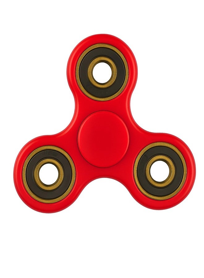 Premsons® Hand Spinner Desk Toy - High Speed Smooth Finger Spin Sensory Fidget Stress Relief Game Play for Kids & Adults - Birthday Party Gift - Four Bearing - Red + Gold